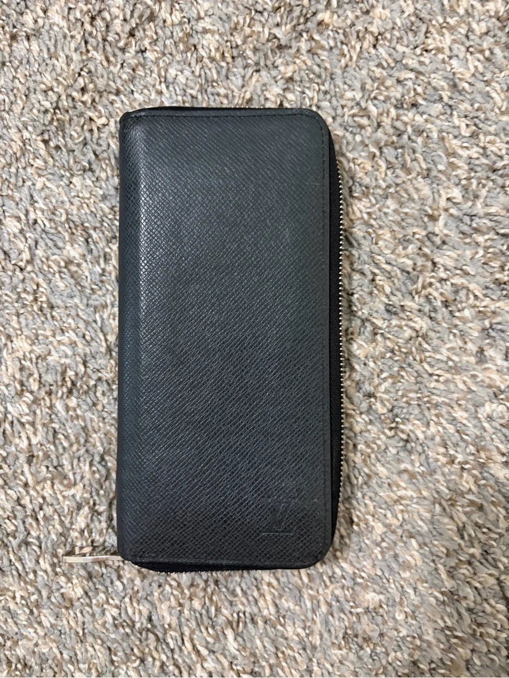 Louis Vuitton Black Zip Around Long Wallet
